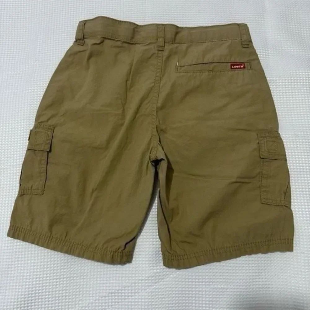 Levi’s tan  kids shorts pants size 12 Reg. Waist 26”  A421